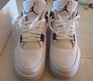 Jordan Mens Sneakers in White and Purple